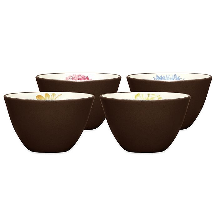 slide 1 of 1, Noritake Colorwave Floral Mini Bowls - Chocolate, 4 ct