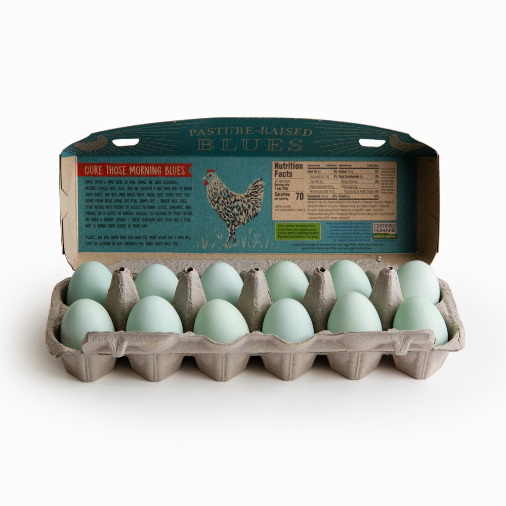 slide 3 of 6, Vital Farms True Blues Pasture Raised Heirloom Medium Eggs, 12 ct