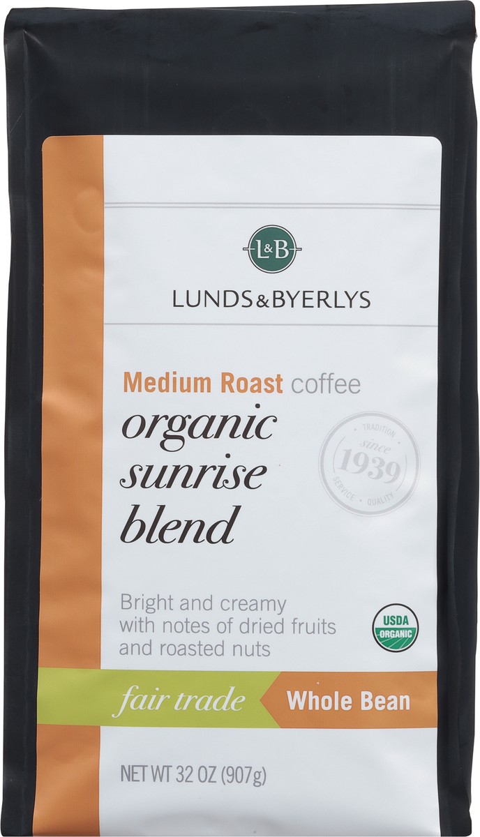 slide 2 of 12, Lunds & Byerlys Organic Medium Roast Whole Bean Sunrise Blend Coffee 32 oz, 32 oz