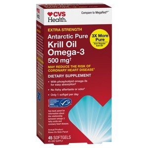 slide 1 of 1, CVS Health Extra Strength Omega-3 Krill Oil Softgels 500 mg, 45 ct