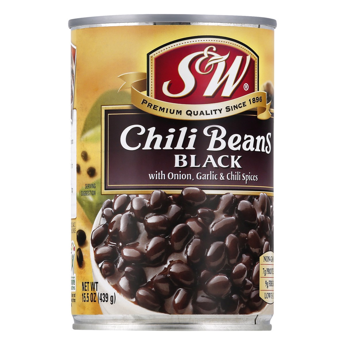 slide 11 of 11, S&W Black Chili Beans with Onion Garlic & Chili Spices 15.5 oz, 