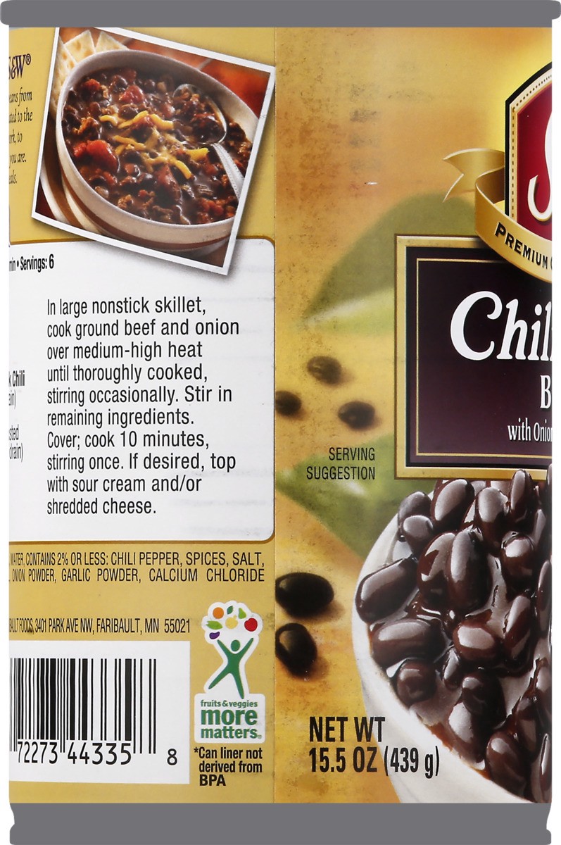 slide 6 of 11, S&W Black Chili Beans with Onion Garlic & Chili Spices 15.5 oz, 