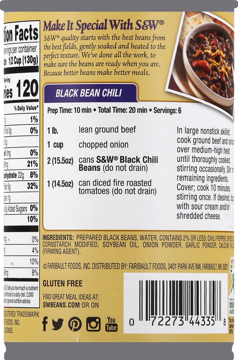 slide 2 of 11, S&W Black Chili Beans with Onion Garlic & Chili Spices 15.5 oz, 