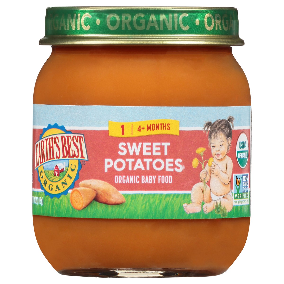 slide 7 of 13, Earth's Best 1 (4+ Months) Sweet Potatoes Organic Baby Food 4 oz, 4 oz