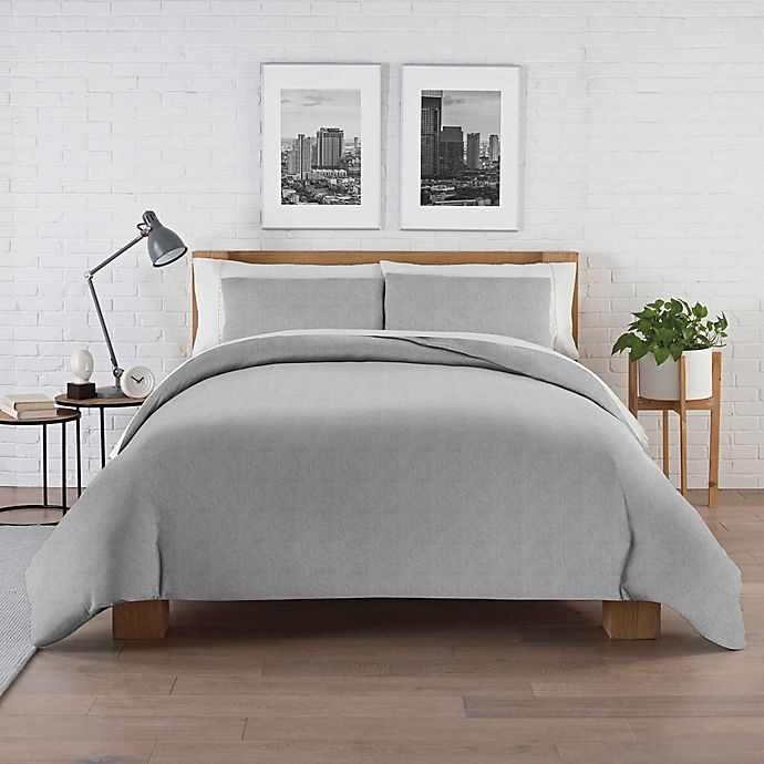 slide 1 of 3, Pure Beech Jersey Knit Modal Full/Queen Duvet Cover Set - Grey, 3 ct