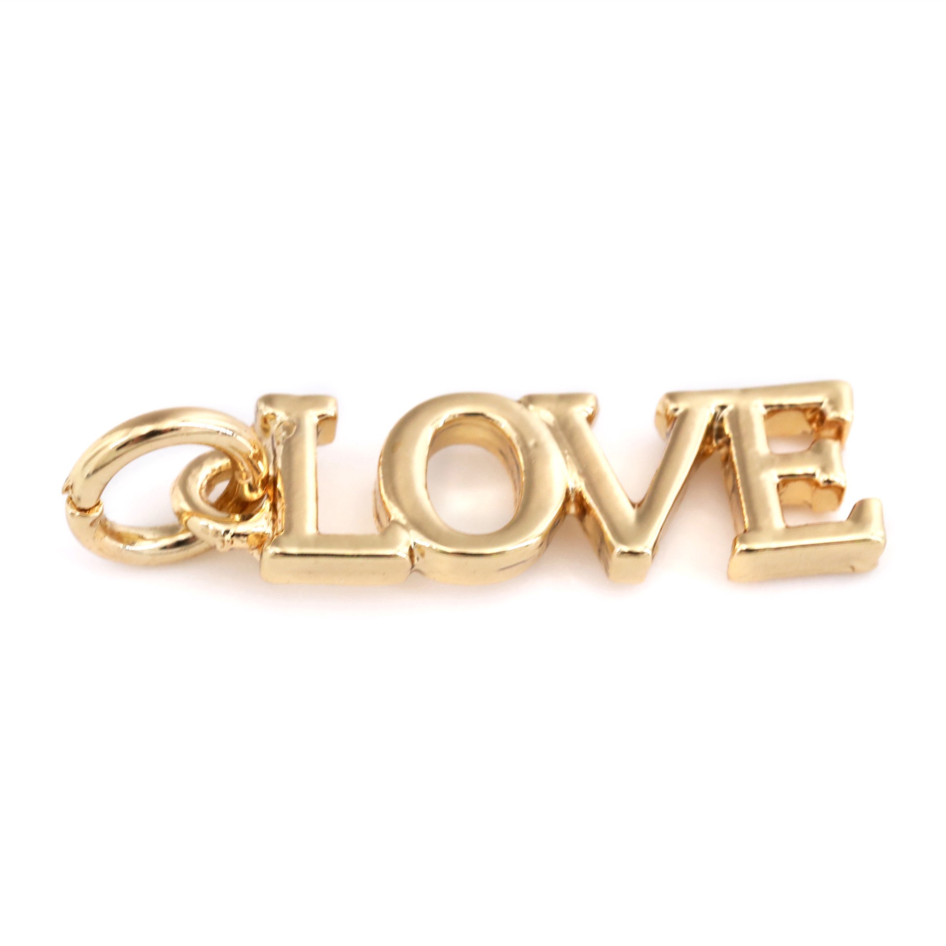 slide 4 of 5, 14k Gold Plated Love Charm By Bead Landing, 0.95 in x 0.23 in x 0.24 in