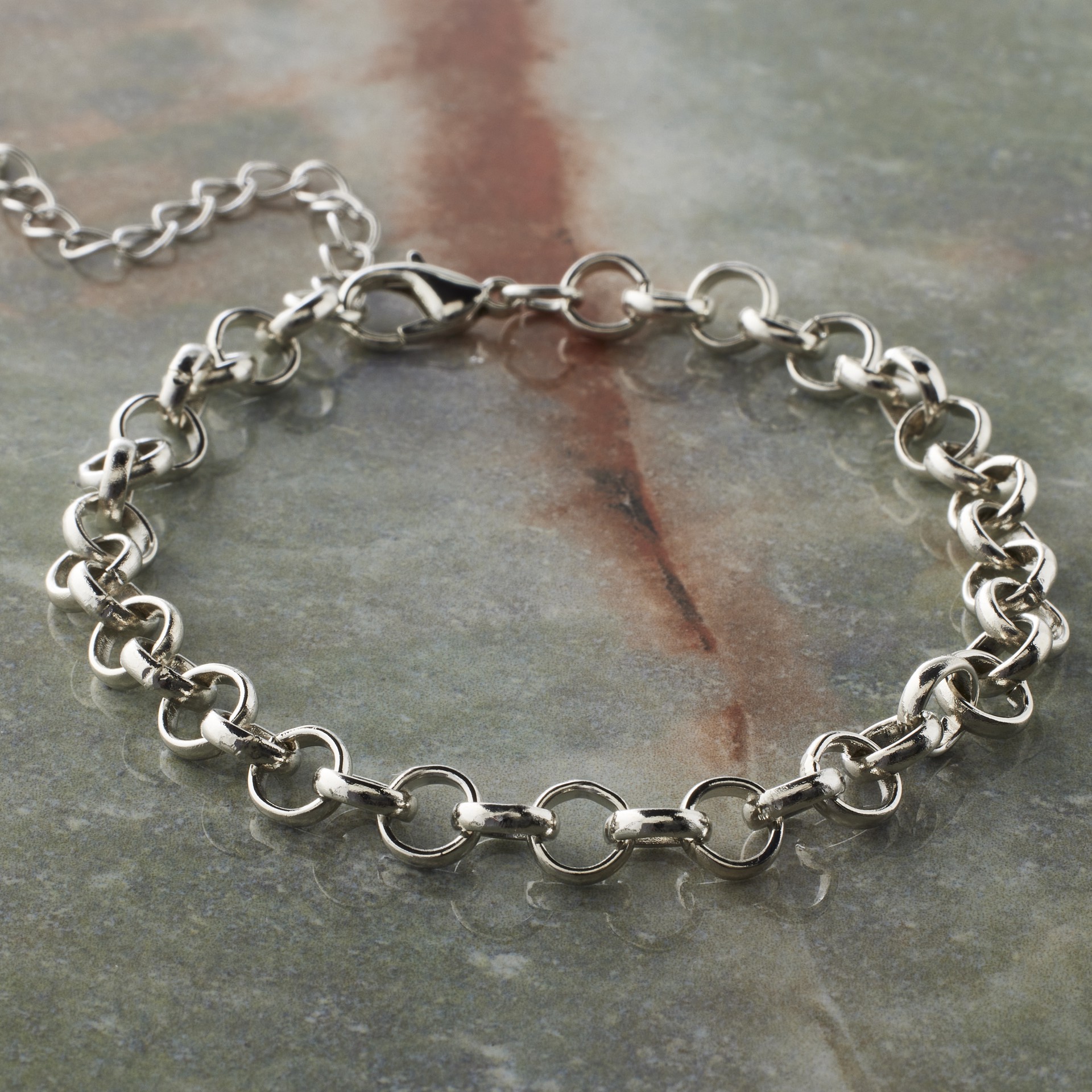slide 3 of 3, 7.5" Rhodium Rolo Charm Bracelet By Bead Landing, 7.5 in