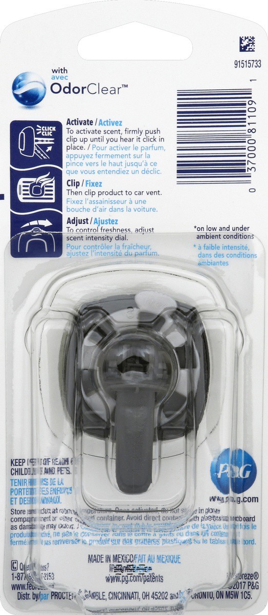 slide 6 of 7, Febreze Meadow Rain Car Vent Clip Air Freshener, 2.2 ml