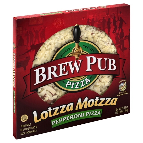 slide 1 of 1, Brew Pub Pizza Lotzza Motzza Pepperoni Pizza, 23.25 oz