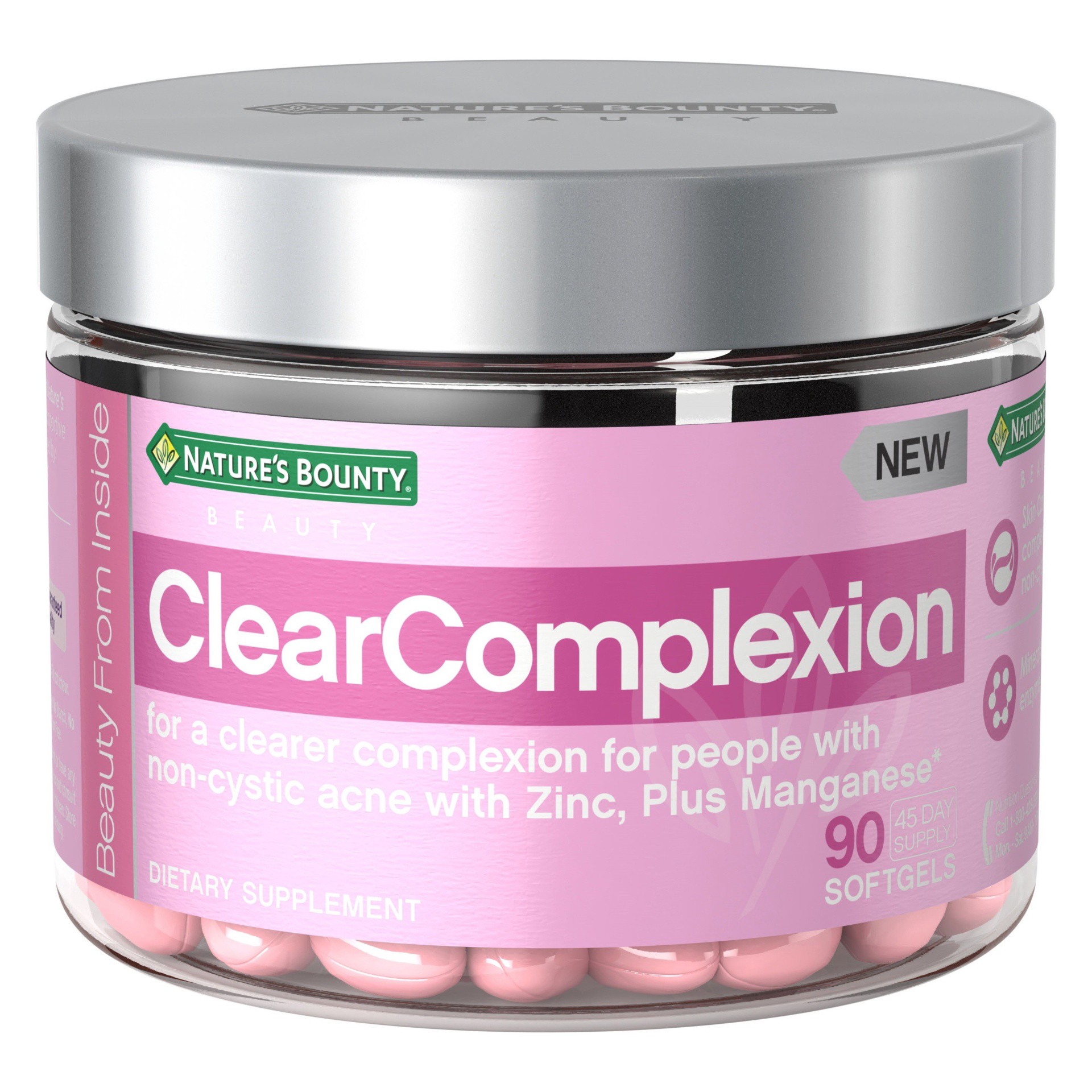 slide 1 of 6, Nature's Bounty Clear Complexion Dietary Supplement Softgels, 90 ct