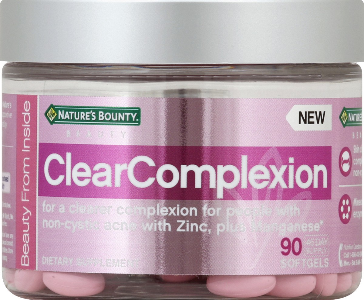 slide 5 of 6, Nature's Bounty Clear Complexion Dietary Supplement Softgels, 90 ct