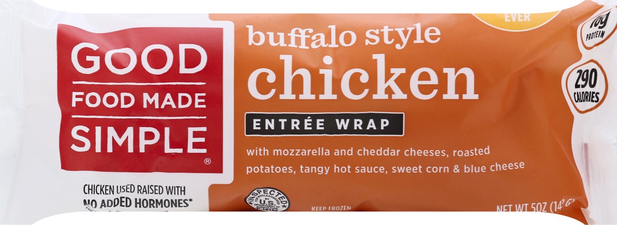 slide 1 of 10, Good Food Made Simple Buffalo Style Chicken Entree Burrito 5 oz, 5 oz