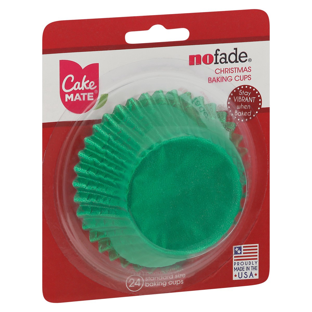 slide 3 of 9, Cake Mate No Fade Metallic Green Christmas Baking Cups 24 ea, 1 ct