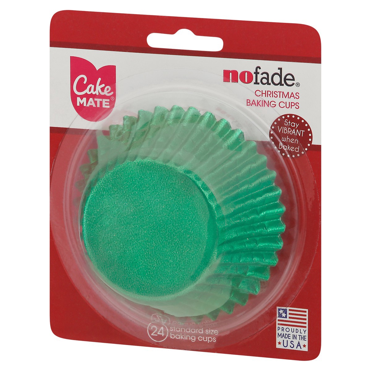 slide 2 of 9, Cake Mate No Fade Metallic Green Christmas Baking Cups 24 ea, 1 ct