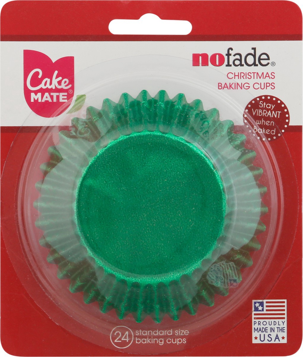 slide 8 of 9, Cake Mate No Fade Metallic Green Christmas Baking Cups 24 ea, 1 ct