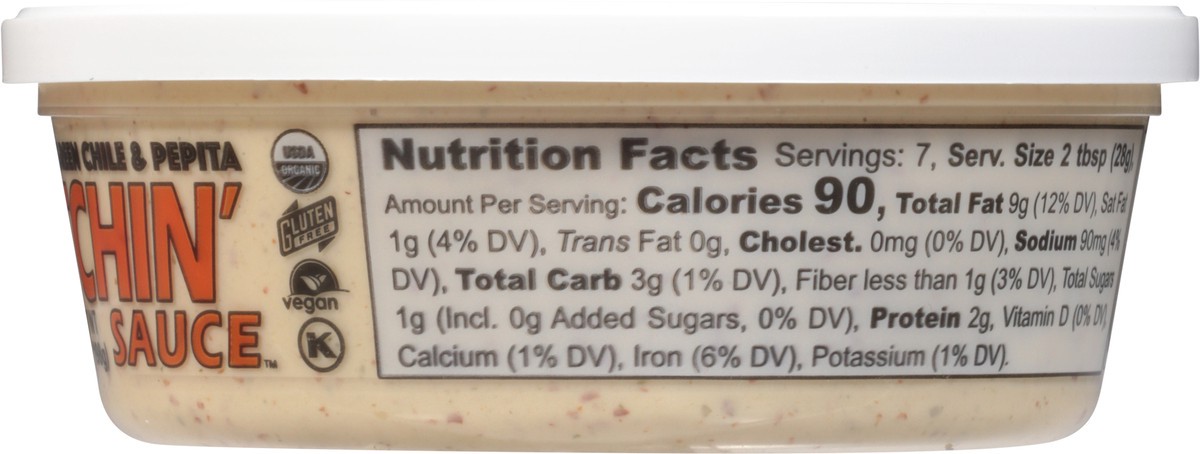 slide 4 of 9, Bitchin' Sauce Roasted Green Chile & Pepita Dip, 7 oz