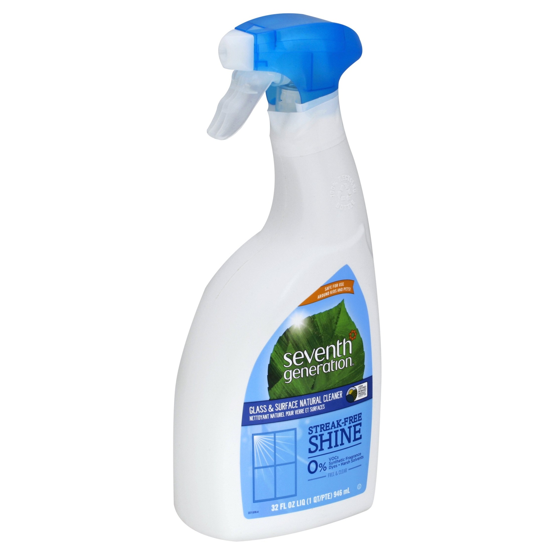 slide 1 of 7, Seventh Generation Free & Clear Natural Glass and Surface Cleaner, 32 oz