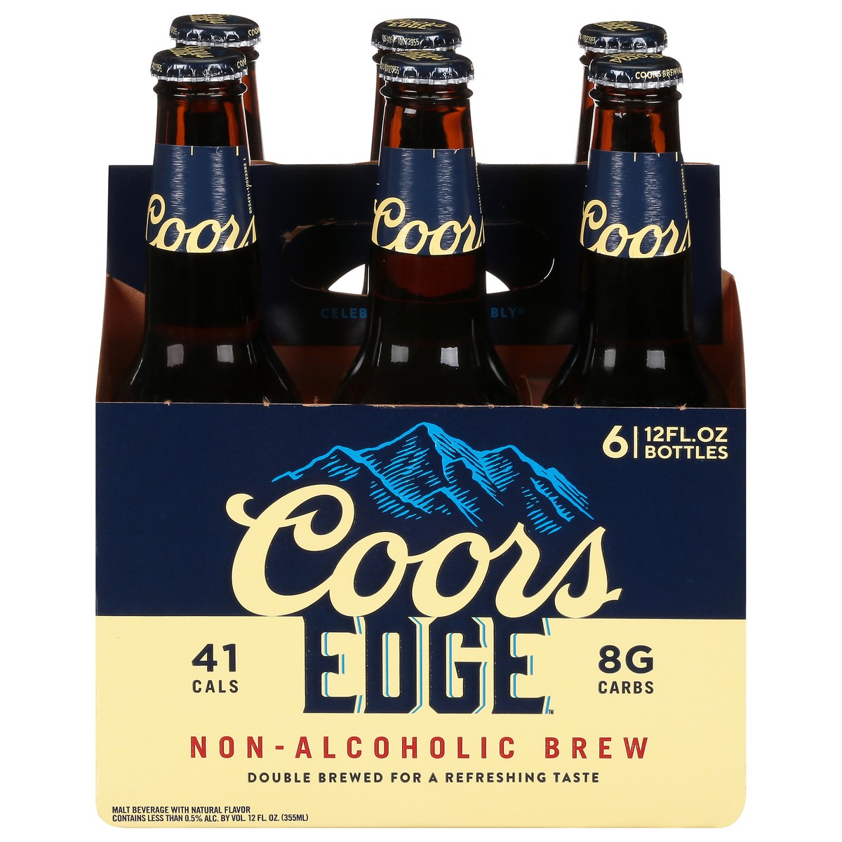 slide 1 of 1, Coors Edge Non-Alcoholic Brew - 6pk/12 fl oz Bottles, 6 ct; 12 fl oz