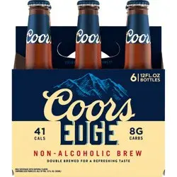 Coors Edge Non-Alcoholic Beer, 6 Pack, 12 fl. oz. Bottles, .5% ABV