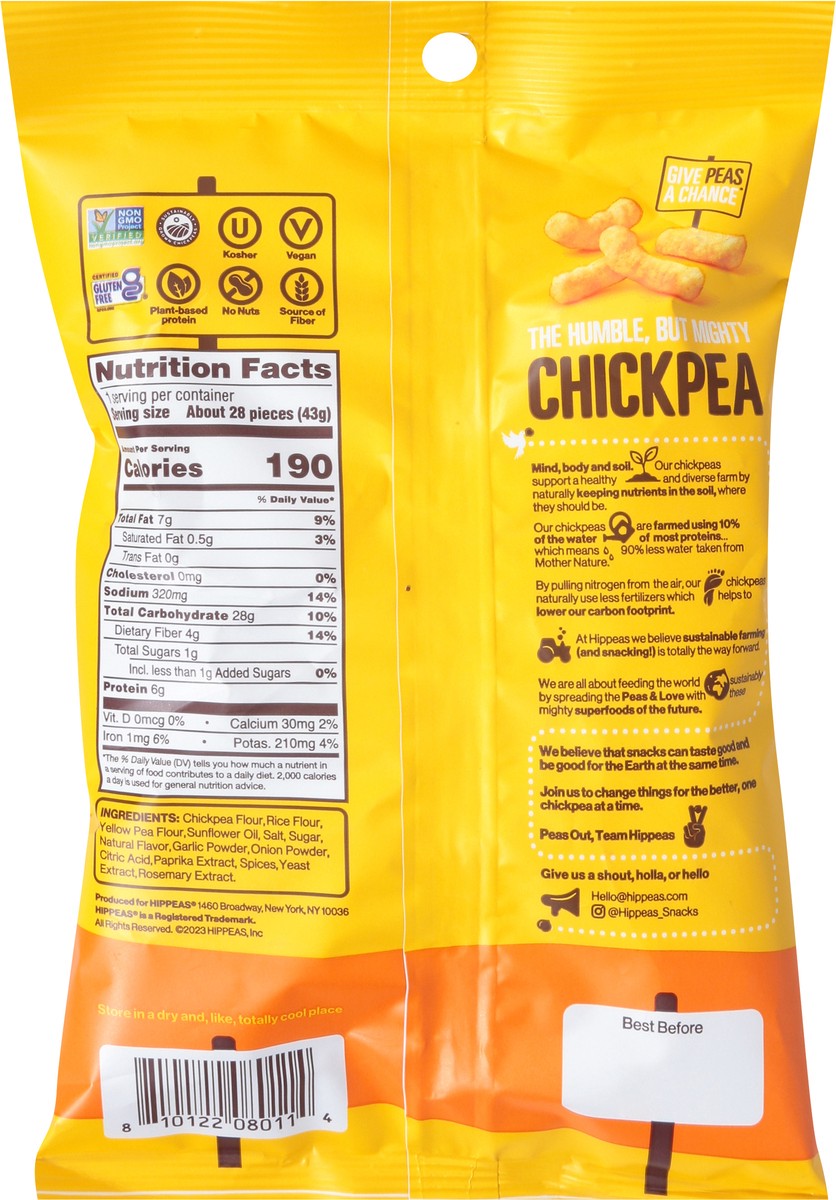 slide 6 of 9, HIPPEAS Nacho Vibes Flavored Chickpea Puffs 1.5 oz, 1.5 oz