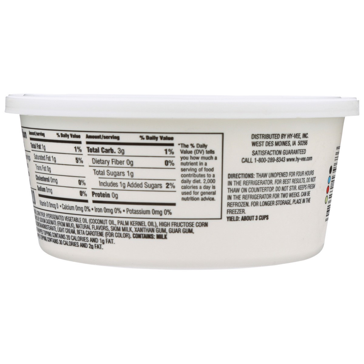 slide 8 of 8, Hy-vee Light Whipped Topping, 8 oz