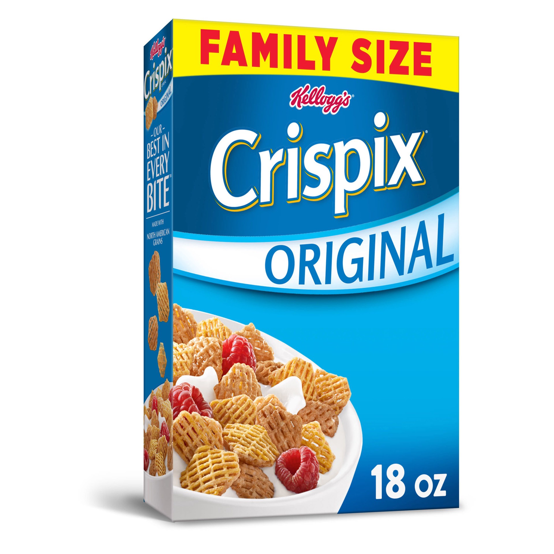 slide 1 of 5, Crispix Kellogg's Crispix Cold Breakfast Cereal, 8 Vitamins and Minerals, Family Size, Original, 18oz Box, 1 Box, 18 oz