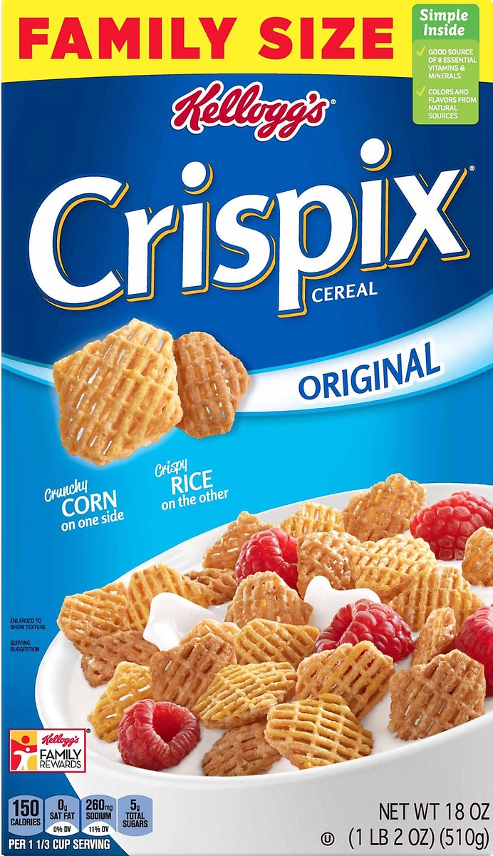 slide 1 of 5, Crispix Family Size Original Cereal 18 OZ, 18 oz