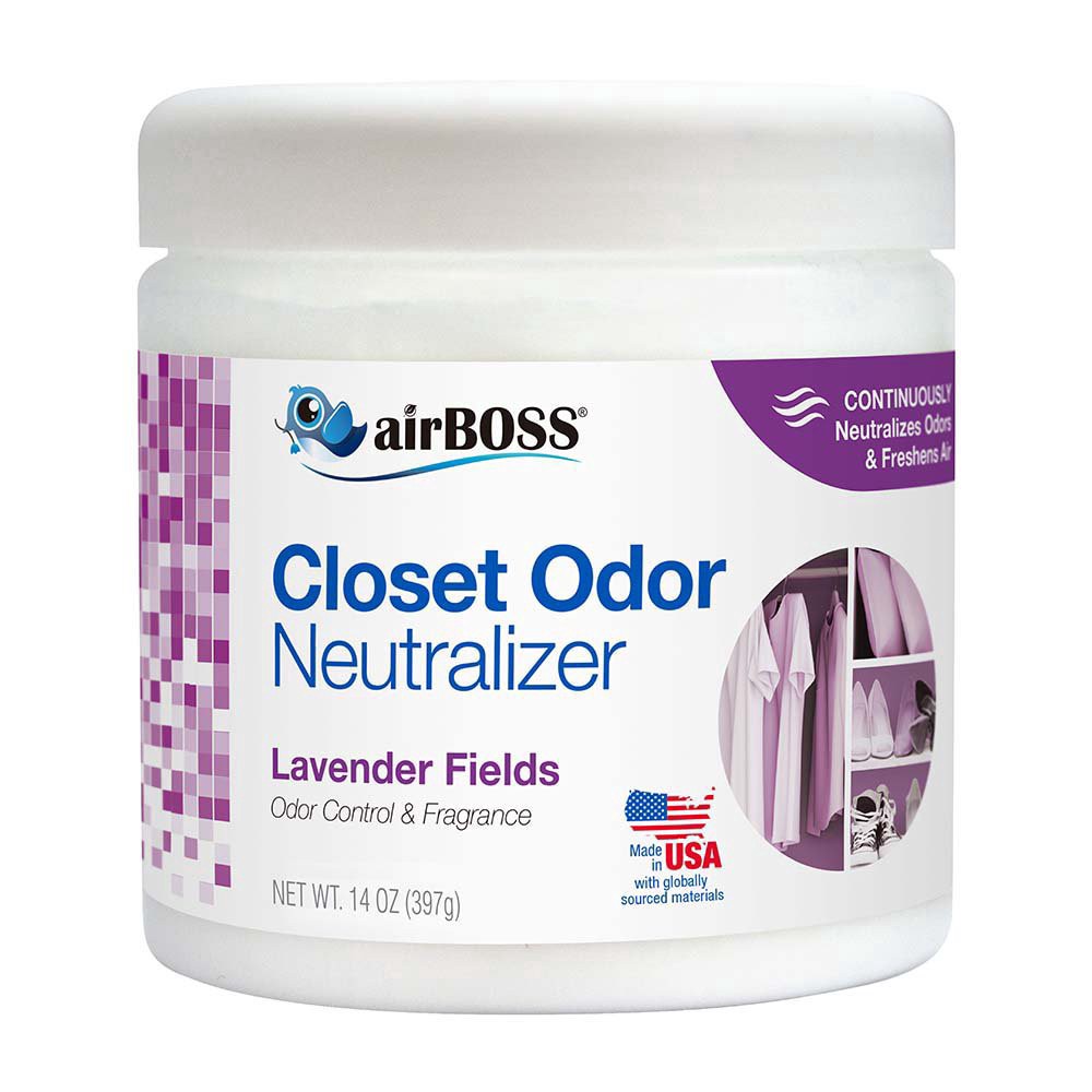 slide 1 of 1, airBoss Closet Odor Lavender Fields Neutralizer 14 oz, 14 oz