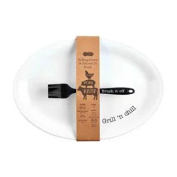 Mud Pie Grill Platter & Brush Set