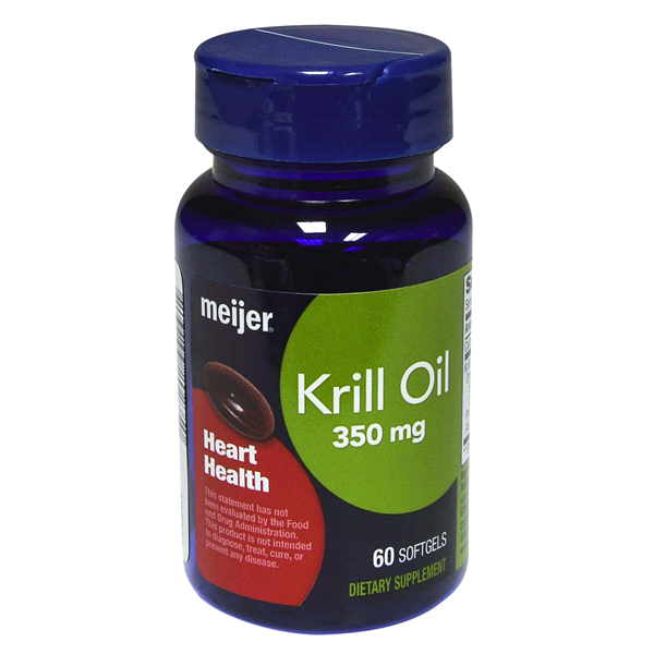 slide 1 of 4, Meijer Krill Oil Softgel Twin Pack, 2x, 60 ct; 350 mg