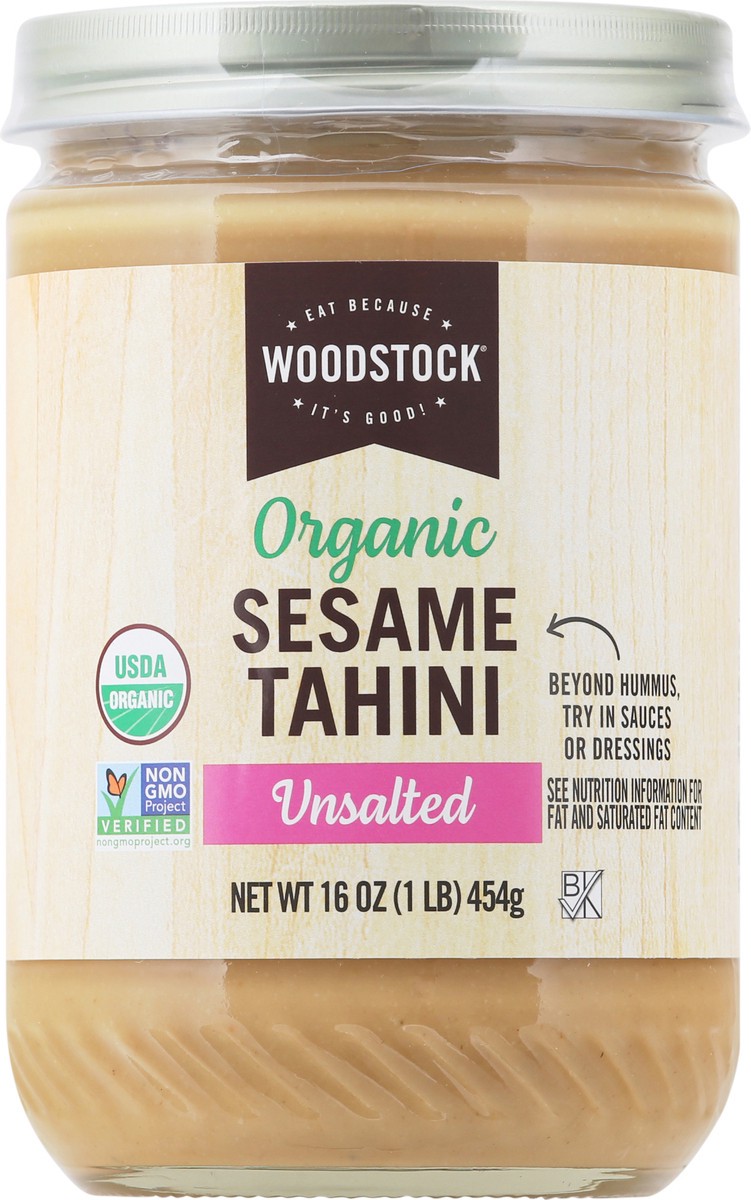 slide 7 of 14, Woodstock Unsalted Organic Sesame Tahini 16 oz, 16 oz