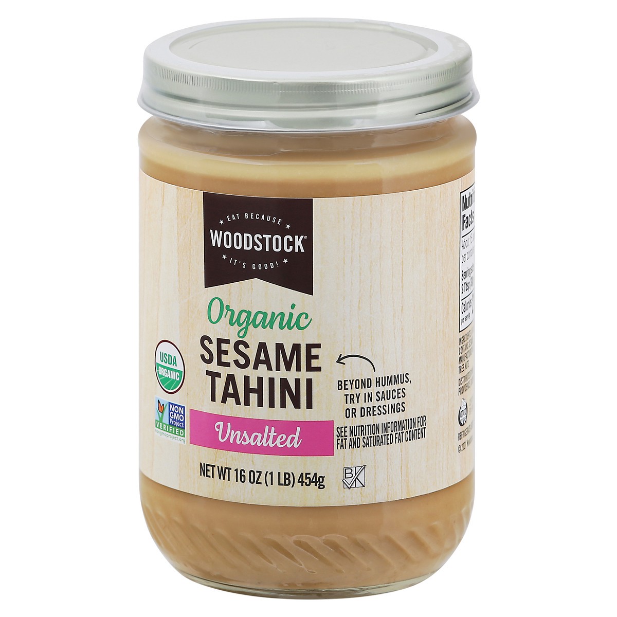 slide 4 of 14, Woodstock Unsalted Organic Sesame Tahini 16 oz, 16 oz