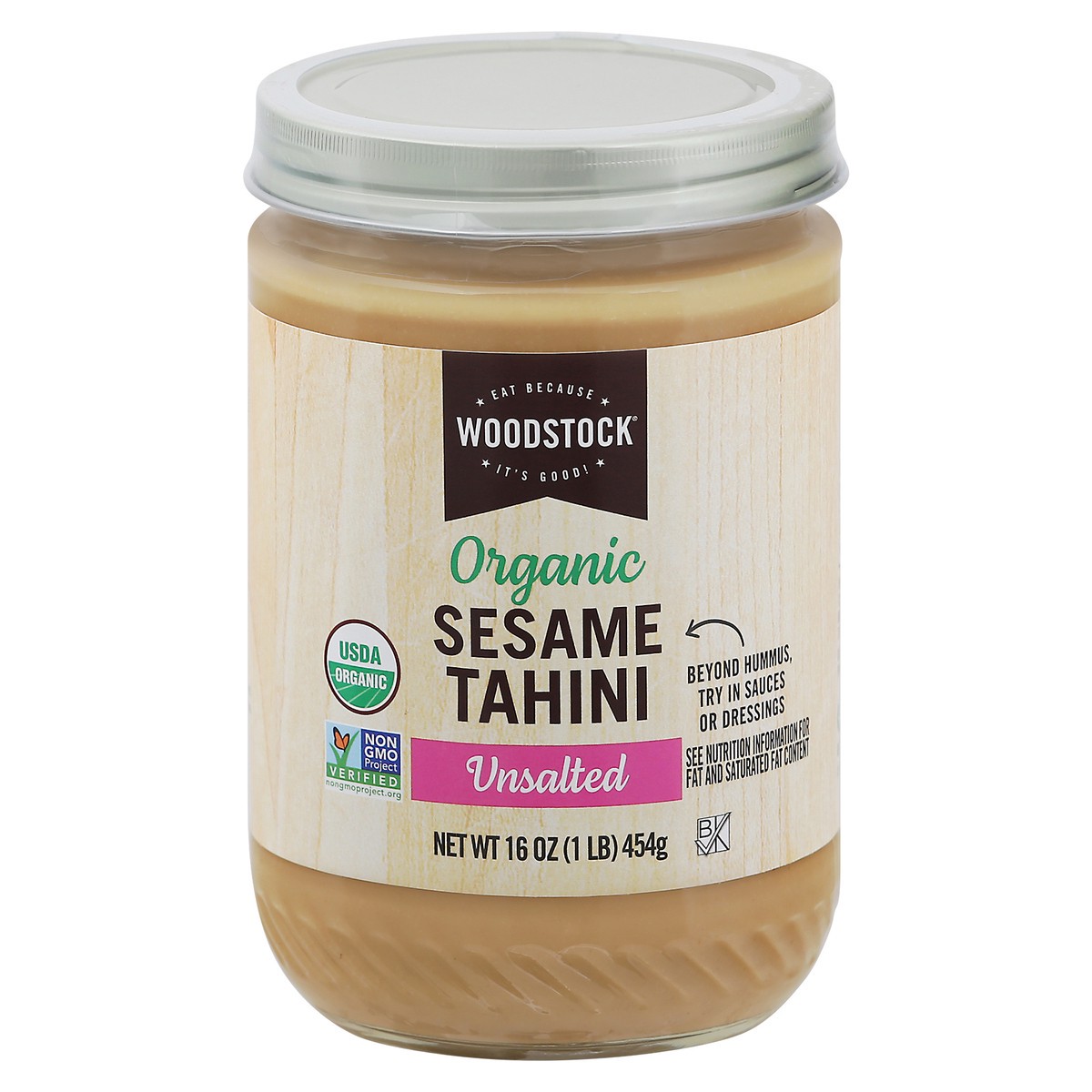 slide 13 of 14, Woodstock Unsalted Organic Sesame Tahini 16 oz, 16 oz