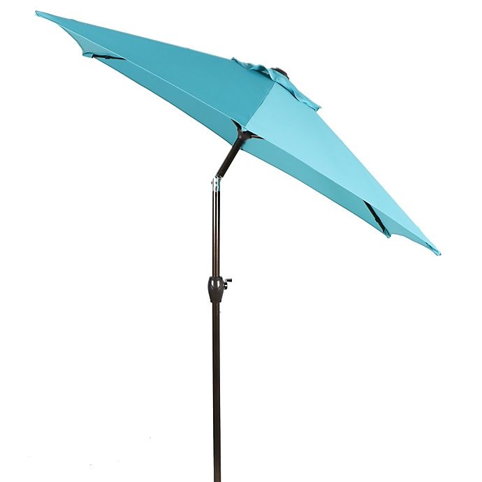 slide 1 of 2, Destination Summer Round Aluminum Tilt Market Umbrella - Ocean, 7.5 ft