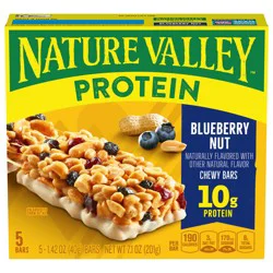Nature Valley Protein Granola Bars, Blueberry Nut, Chewy Snack Bars, 5 Bars, 7.1 OZ