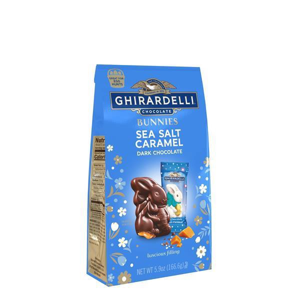 slide 1 of 6, GHIRARDELLI Sea Salt Caramel Dark Chocolate Bunnies, 5.8 oz Bag, 5.8 oz