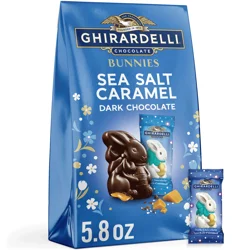 GHIRARDELLI Sea Salt Caramel Dark Chocolate Bunnies, 5.8 oz Bag