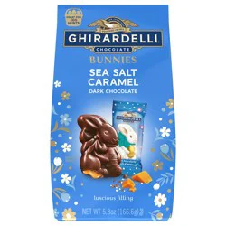 GHIRARDELLI Sea Salt Caramel Dark Chocolate Bunnies, 5.8 oz Bag