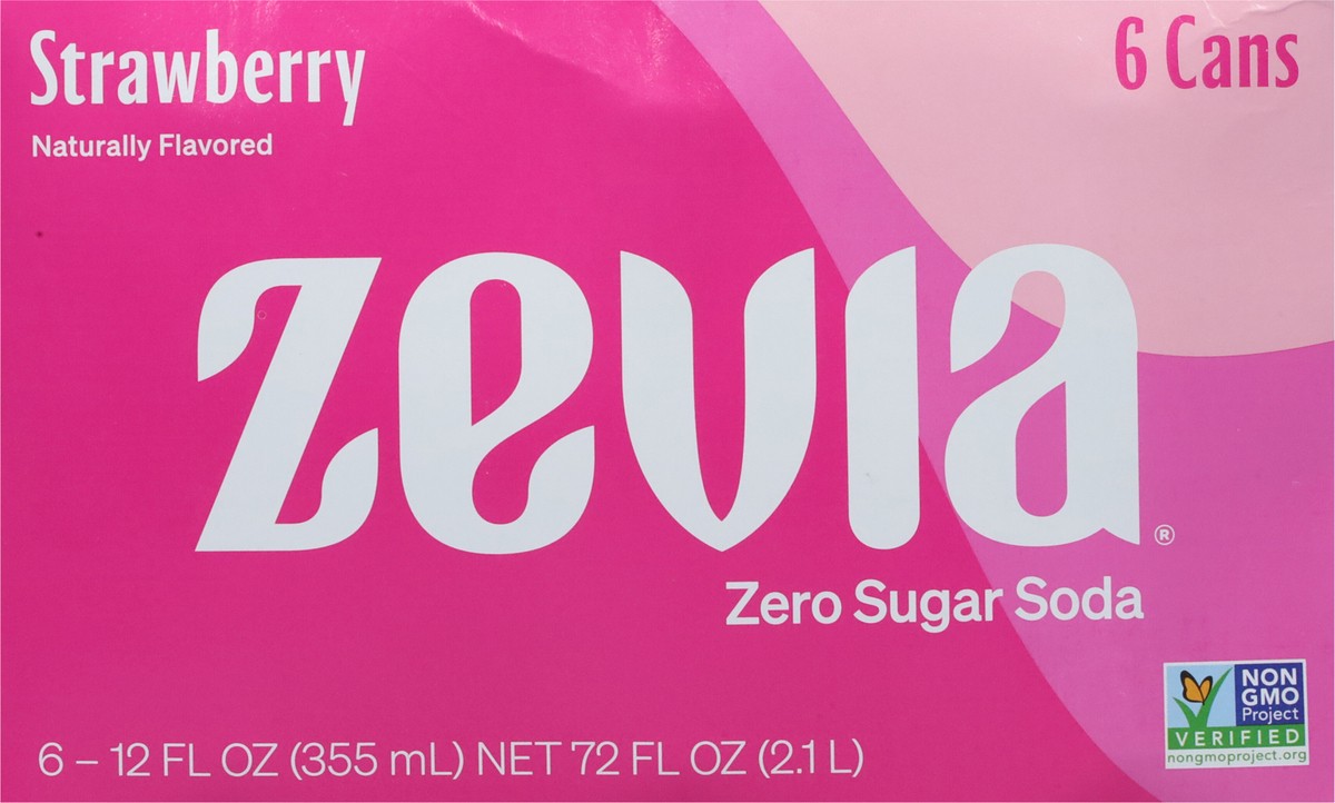slide 6 of 9, Zevia Zero Sugar Strawberry Soda - 6 ct, 6 ct