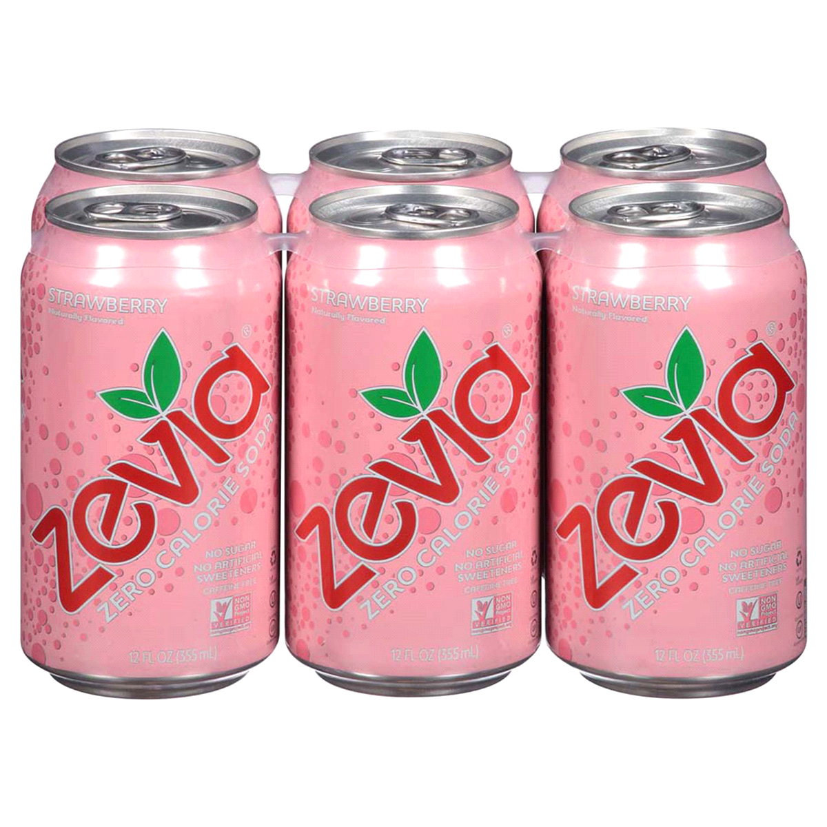 slide 1 of 1, Zevia Zero Calorie Strawberry Soda, 6 ct; 12 fl oz
