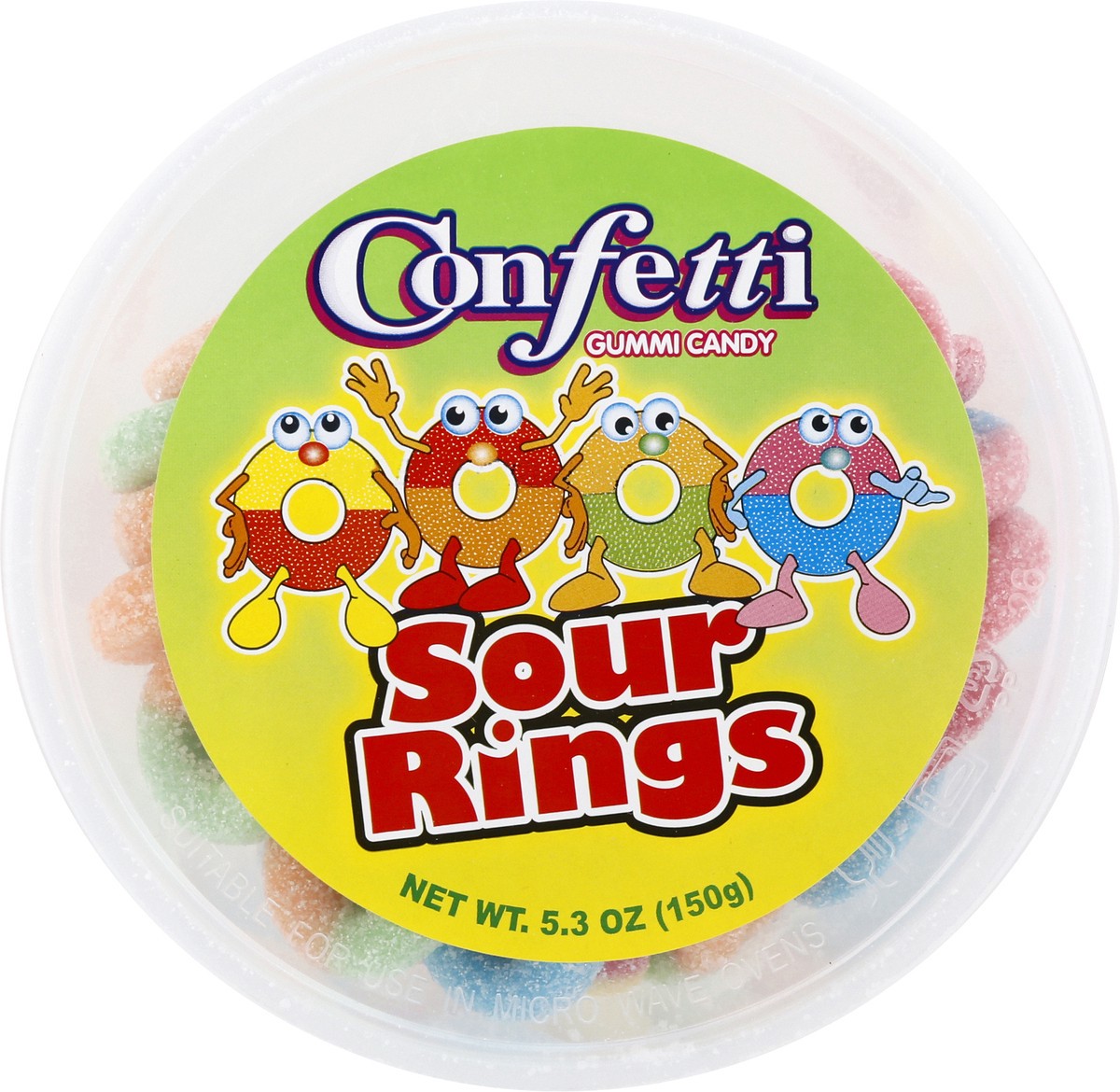 slide 2 of 11, Confetti Sour Rings Gummi Candy 5.3 oz, 5.3 oz