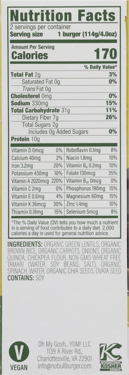 slide 13 of 15, NoBull Original Veggieburgers 2 - 0.25 lb Each, 