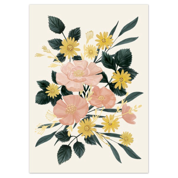 slide 2 of 2, Punch Studio Thank You Cards, 3-1/2"" X 5"", Spring Garden Cream Bouquet, Box Of 12 Cards, 12 ct