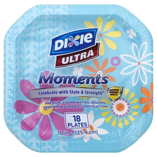 slide 1 of 1, Dixie Ultra Moments Paper Plates, 18 ct; 10 in