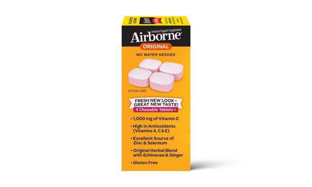slide 2 of 7, Airborne Very Berry Chewable Tablets, 32 count - 1000mg of Vitamin C - Immune Support Supplement (Packaging May Vary), 