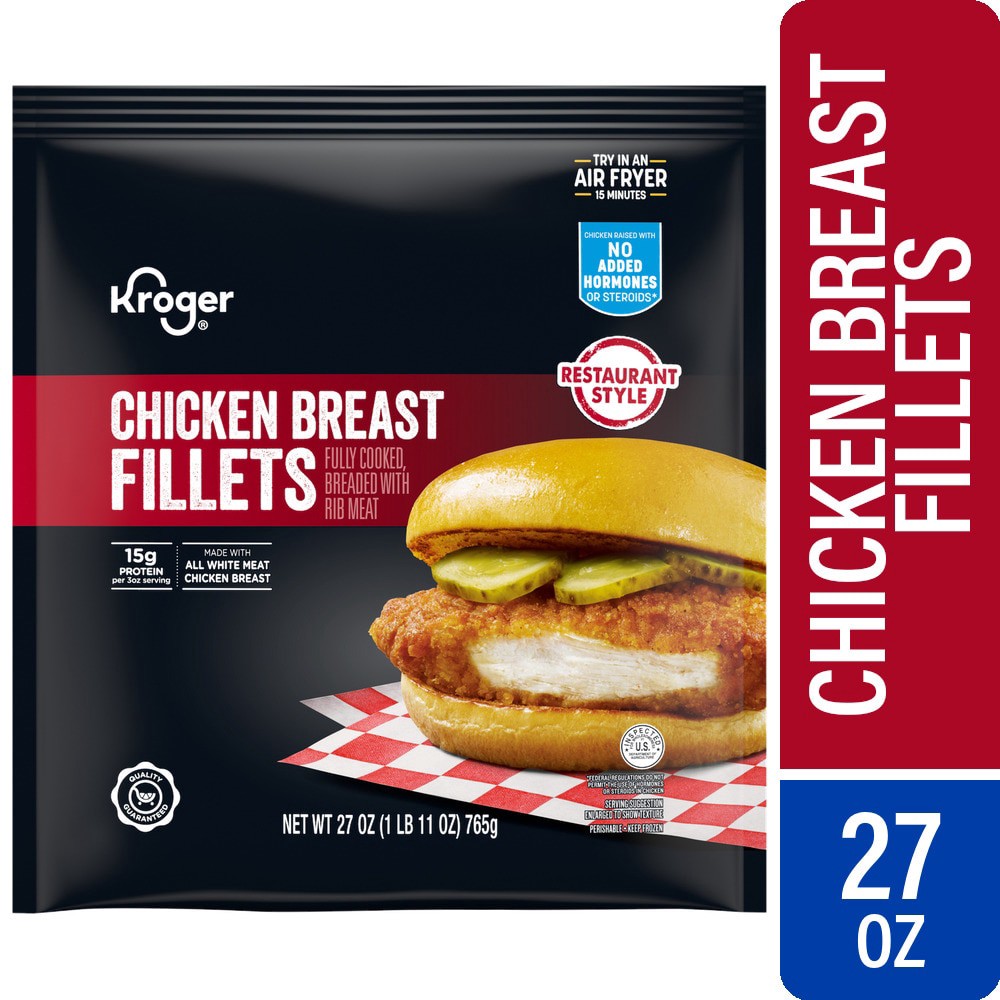 slide 1 of 3, Kroger® Chicken Breast Fillets, 27 oz