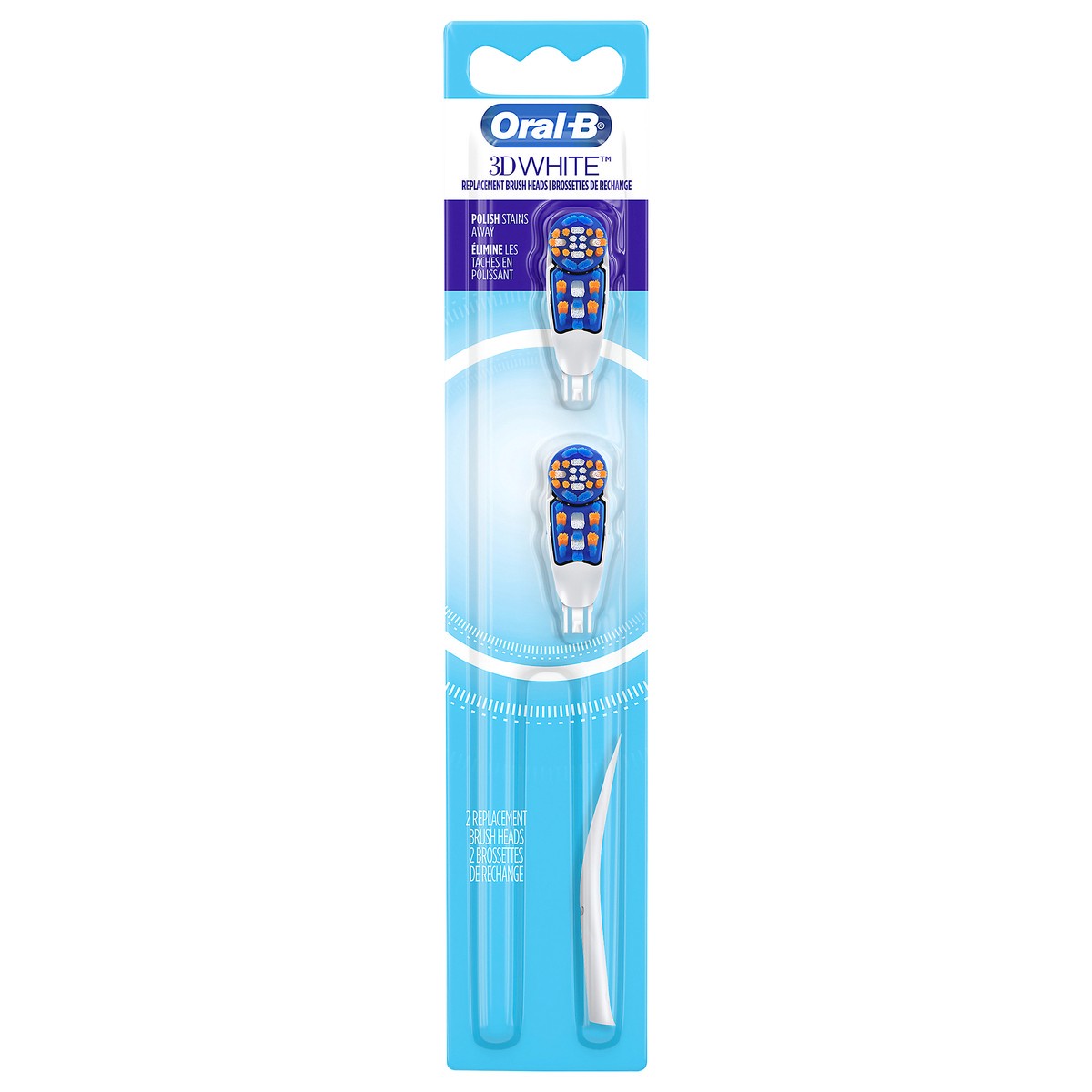 slide 1 of 3, Oral-B 3D White Battery Power Toothbrush Replacement Heads, 2 Count, 2 ct