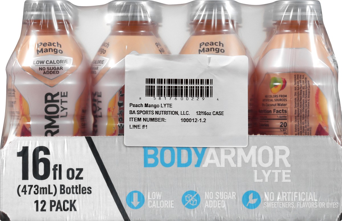 slide 2 of 9, Bodyarmor Body Armor Peach Mango Lyte - 12 ct; 16 oz, 12 ct; 16 oz