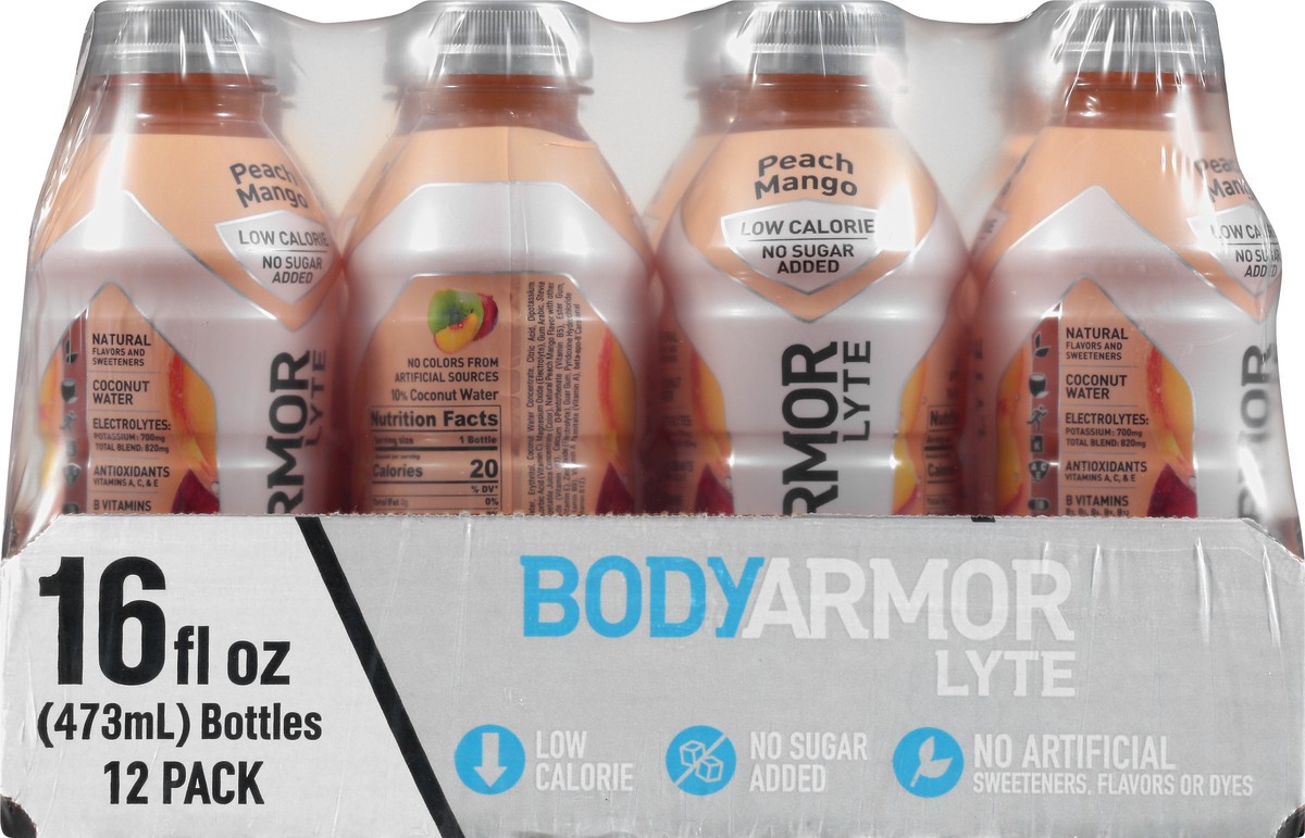 slide 4 of 9, Bodyarmor Body Armor Peach Mango Lyte - 12 ct; 16 oz, 12 ct; 16 oz