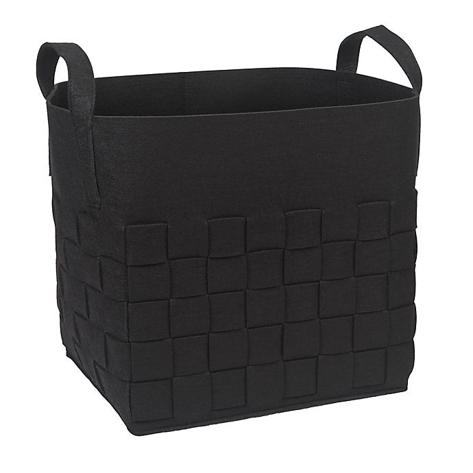 slide 1 of 1, Sammy & Lou Woven Felt Storage Cube - Black, 1 ct